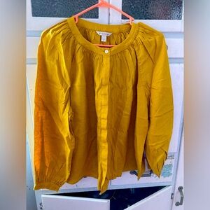 Banana Republic L PETITE 100% Linen blouse.